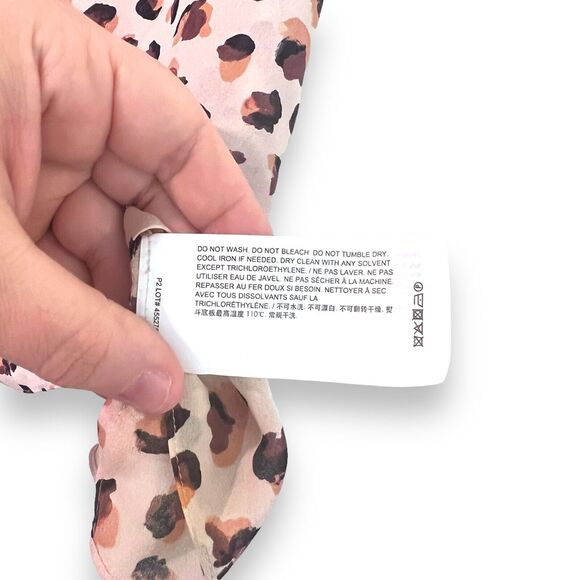 THEORY Womens Draped Leopard Silk Sleeveless Top Blouse Size P (XS) NWT $195 - Picture 7 of 9